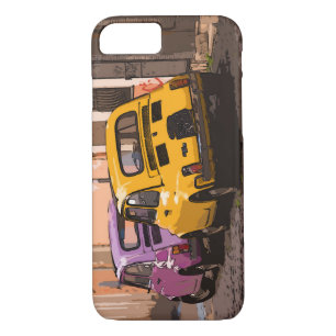 Cartoon Classic italian Fiat 500 cars Rome Italy iPhone 8/7 Case