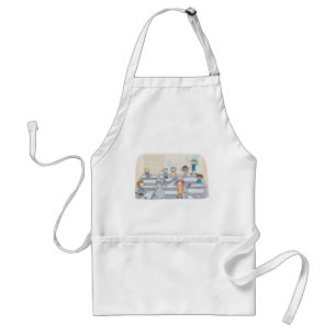 Cartoon Classroom Chaos With Wild Students Adult Apron