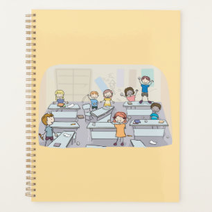 Cartoon Classroom Chaos With Wild Students Planner