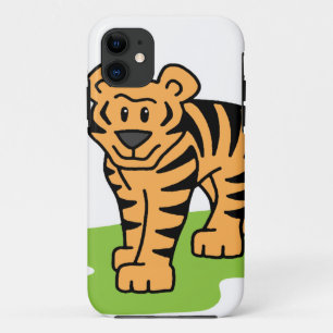 Cartoon Clip Art Bengal Tiger Big Cat with Stripes iPhone 11 Case