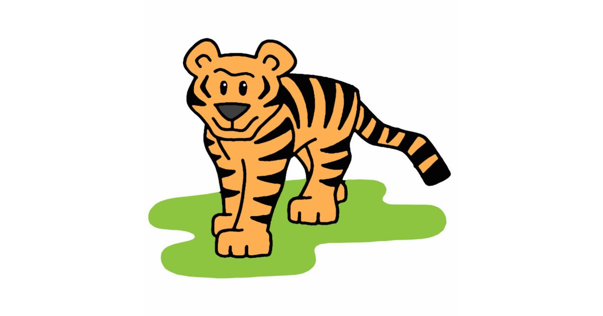 Cartoon Clip Art Bengal Tiger Big Cat with Stripes Statuette | Zazzle