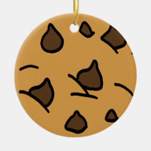 Cartoon Clip Art Chocolate Chip Cookie Dessert Ceramic Ornament
