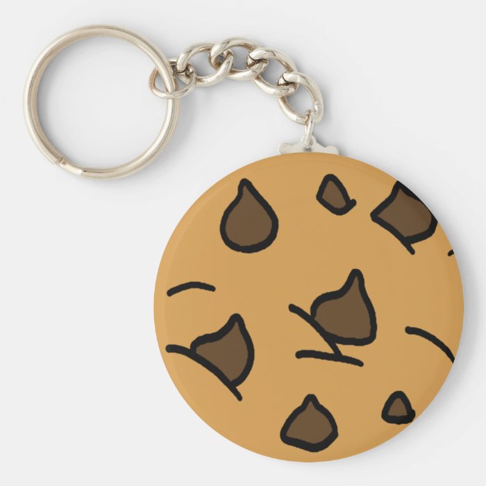 Cartoon Clip Art Chocolate Chip Cookie Dessert Key Chains