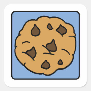 Cartoon Clip Art Chocolate Chip Cookie Dessert Square Sticker