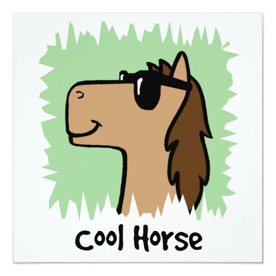 Cartoon Clip Art Cool Horse Wearing Sunglasses Card
