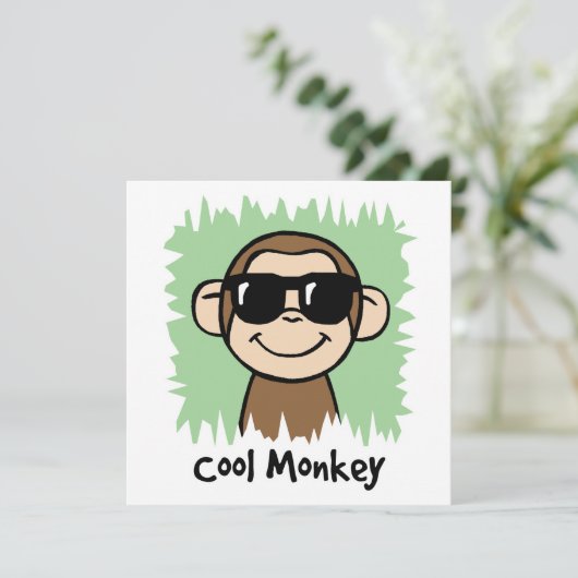 Cartoon Clip Art Cool Monkey with Sunglasses (Standing Front)