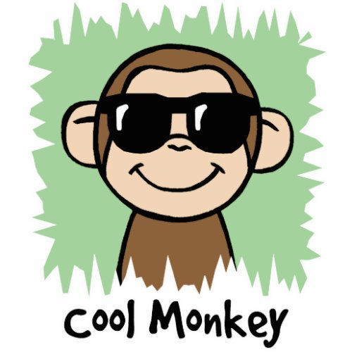 Cartoon Clip Art Cool Monkey with Sunglasses Statuette