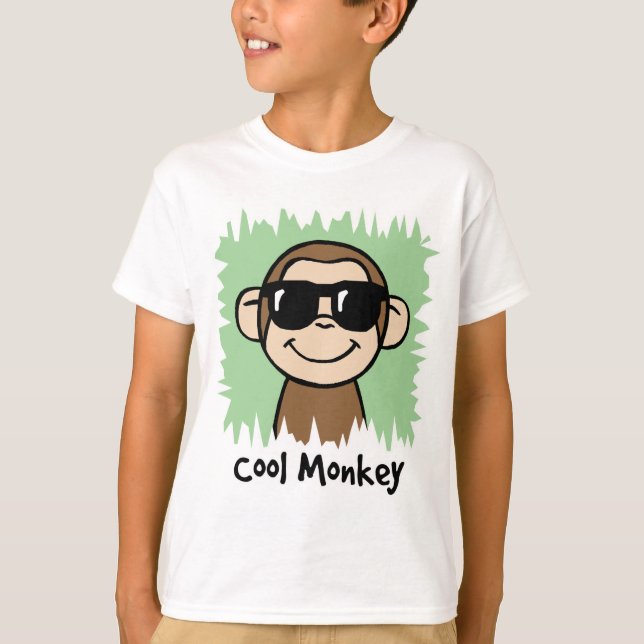 Cartoon Clip Art Cool Monkey with Sunglasses T-Shirt (Front)