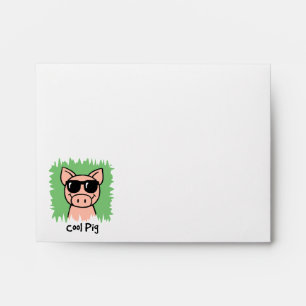 Cartoon Clip Art Cool Pig with Sunglasses Envelope