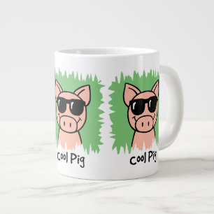 Cartoon Clip Art Cool Pig with Sunglasses Giant Coffee Mug