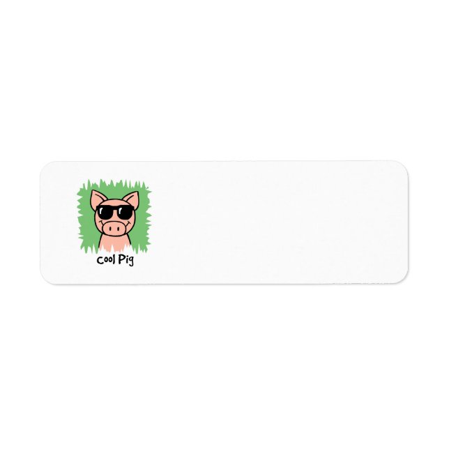 Cartoon Clip Art Cool Pig with Sunglasses Label (Front)