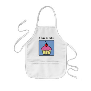 Cartoon Clip Art Cupcake Frosting Cherry Dessert Kids' Apron