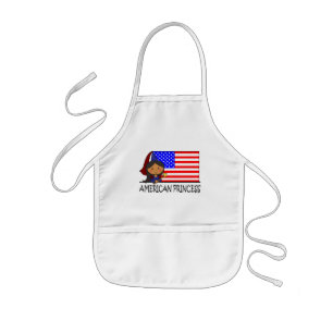 Cartoon Clip Art Cute American Princess Flag Kids' Apron