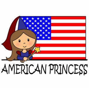 Cartoon Clip Art Cute American Princess Flag Statuette