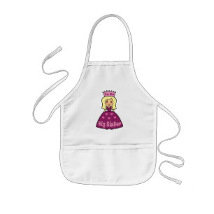 Cartoon Clip Art Cute Big Sister Princess Hearts Kids' Apron
