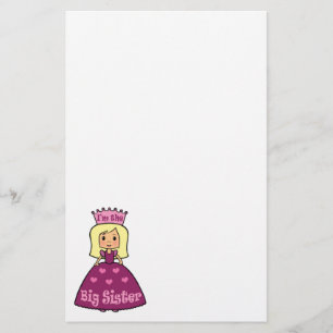 Cartoon Clip Art Cute Big Sister Princess Hearts Stationery