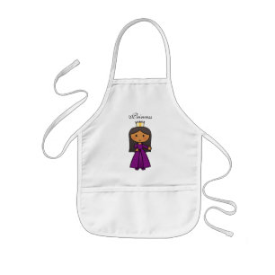 Cartoon Clip Art Cute Princess with Tiara Kids' Apron
