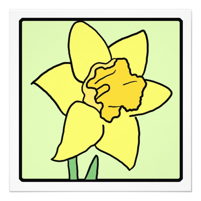 Cartoon Clip Art Daffodil Spring Garden Flower Custom Announcement