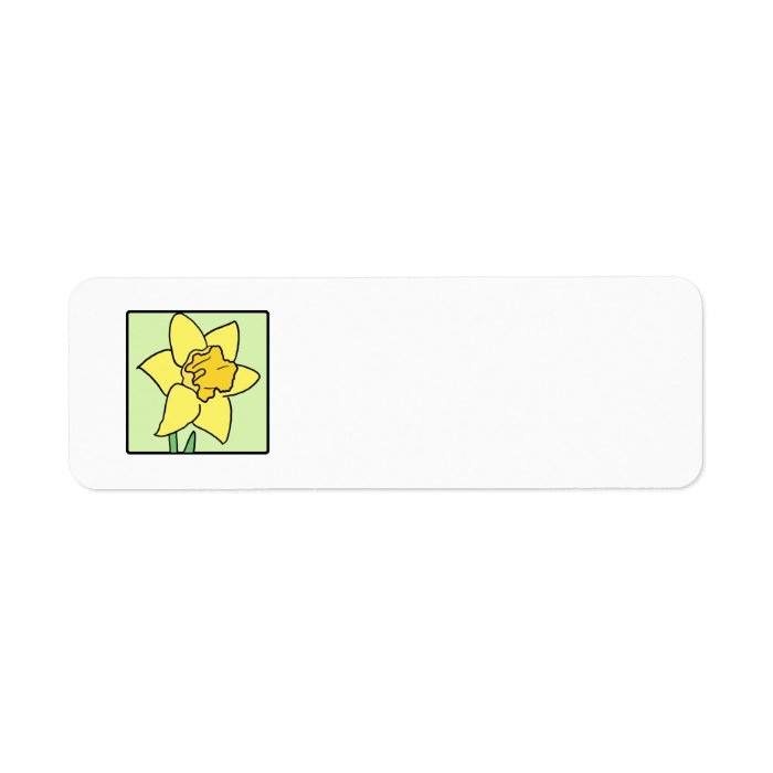 Cartoon Clip Art Daffodil Spring Garden Flower Return Address Label