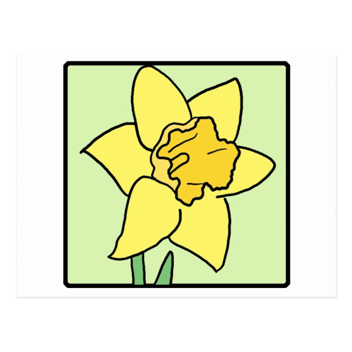 Cartoon Clip Art Daffodil Spring Garden Flower Postcard Zazzle Com