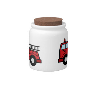 Cartoon Clip Art Firetruck Emergency Vehicle Truck Candy Jar