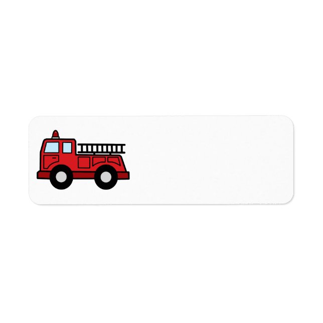 Cartoon Clip Art Firetruck Emergency Vehicle Truck Label (Front)