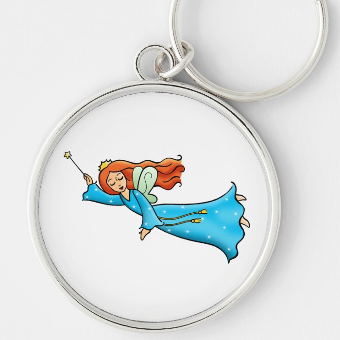 Cartoon Clip Art Flying Fairy Princess Magic Wand Keychains