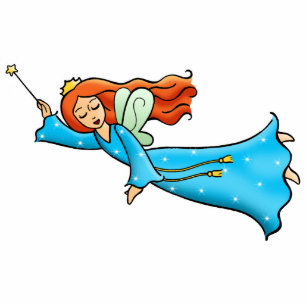 Cartoon Clip Art Flying Fairy Princess Magic Wand Statuette