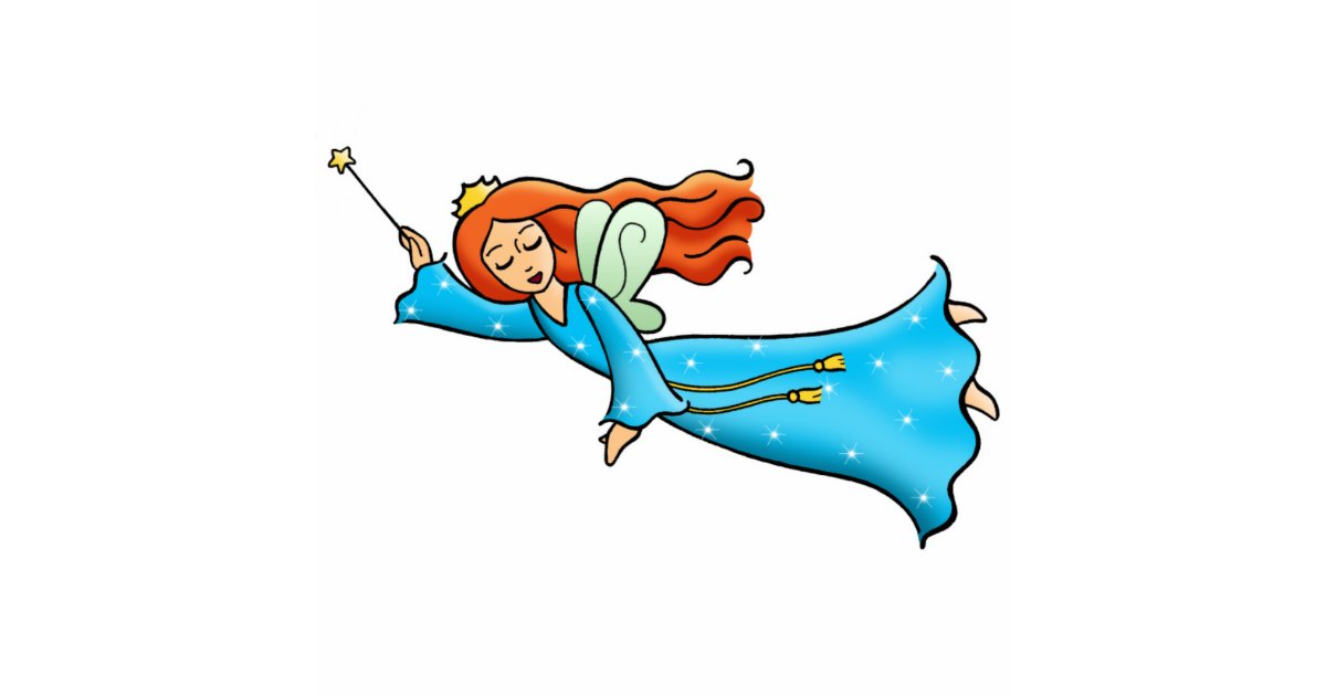 Cartoon Clip Art Flying Fairy Princess Magic Wand Statuette | Zazzle