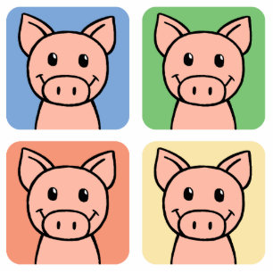 Cartoon Clip Art Laughing Piggie Piggy Pigs! Cutout