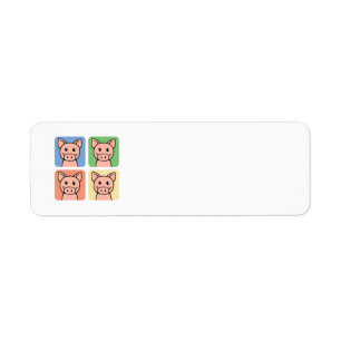 Cartoon Clip Art Laughing Piggie Piggy Pigs! Label
