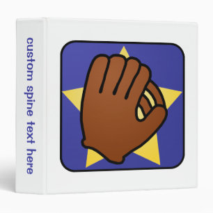Cartoon Clip Art Sports Baseball Glove Gold Star 3 Ring Binder