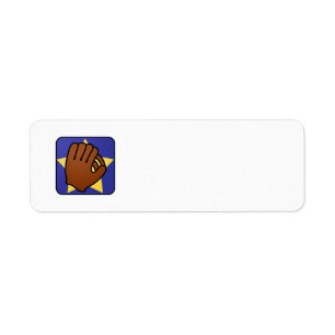 Cartoon Clip Art Sports Baseball Glove Gold Star Label
