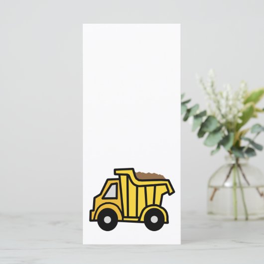 Cartoon Clip Art with a Construction Dump Truck (Standing Front)