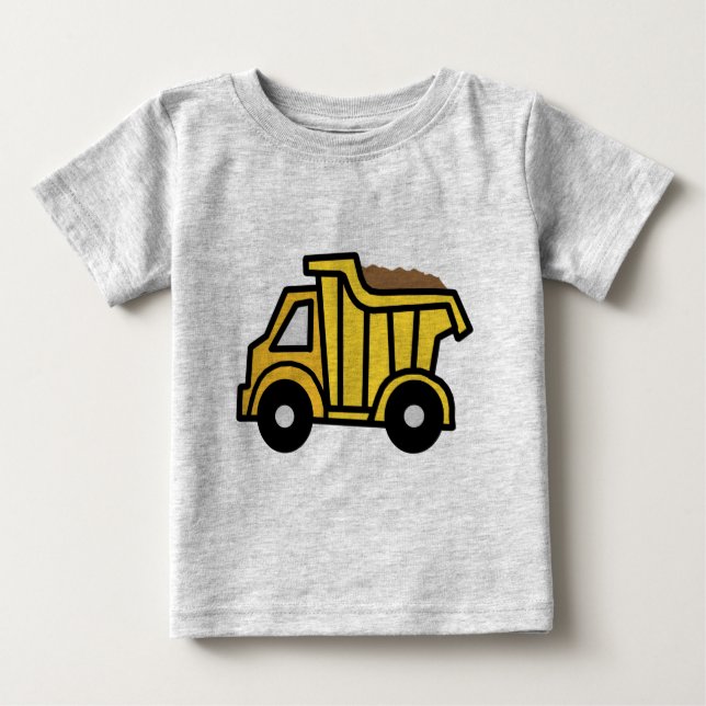 Cartoon Clip Art with a Construction Dump Truck Baby T-Shirt (Front)