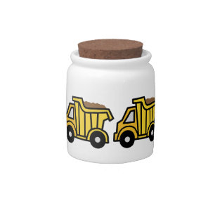 Cartoon Clip Art with a Construction Dump Truck Candy Jar
