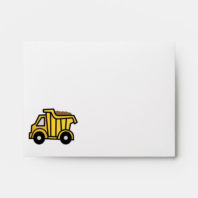 Cartoon Clip Art with a Construction Dump Truck Envelope (Front)