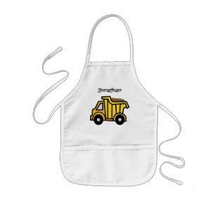Cartoon Clip Art with a Construction Dump Truck Kids' Apron