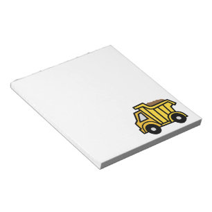Cartoon Clip Art with a Construction Dump Truck Notepad