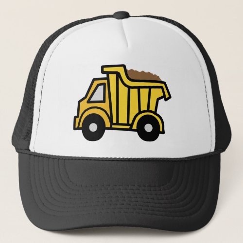 Cartoon Clip Art with a Construction Dump Truck Trucker Hat