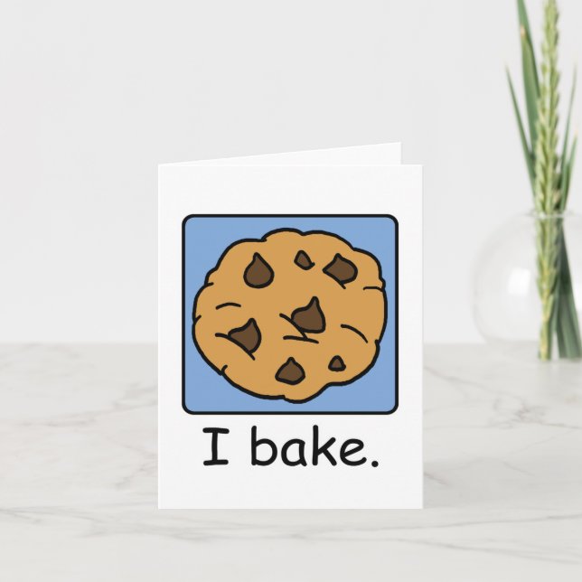 Cartoon Clip Art Yummy Chocolate Chip Cookie Card (Front)