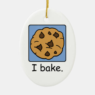 Cartoon Clip Art Yummy Chocolate Chip Cookie Ceramic Ornament