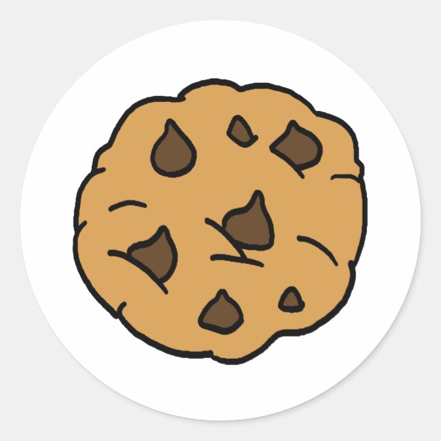 Cartoon Clipart HUGE Chocolate Chip Cookie Dessert Classic Round Sticker (Front)