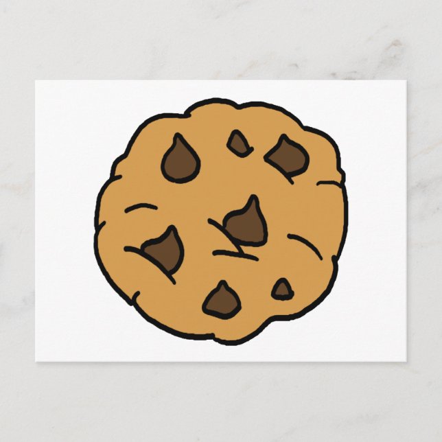 Cartoon Clipart HUGE Chocolate Chip Cookie Dessert Postcard (Front)