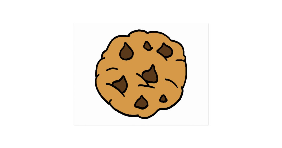 Cartoon Clipart HUGE Chocolate Chip Cookie Dessert Postcard | Zazzle.com