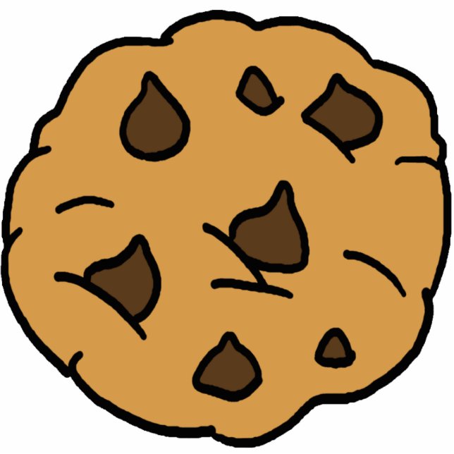Cartoon Clipart HUGE Chocolate Chip Cookie Dessert Statuette (Front)