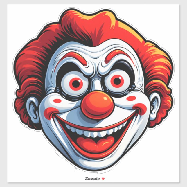 Cartoon Clown Face Sticker (Sheet)