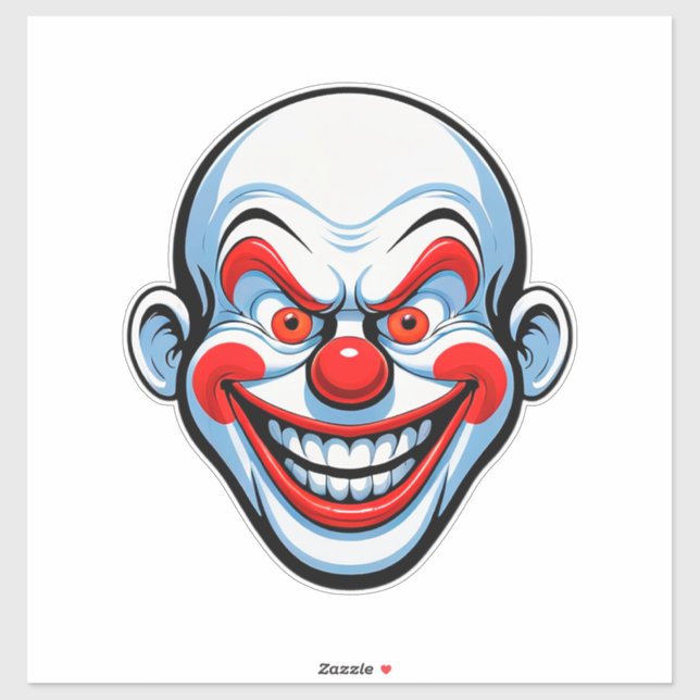Cartoon Clown Face Sticker (Sheet)