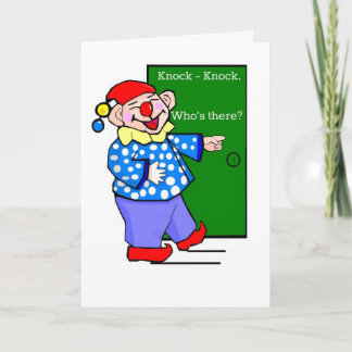 Cartoon Clown Knock-Knock Joke Birthday Card