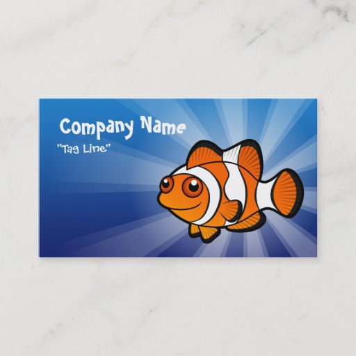 Customizable Cartoon Clownfish Business Card Templates